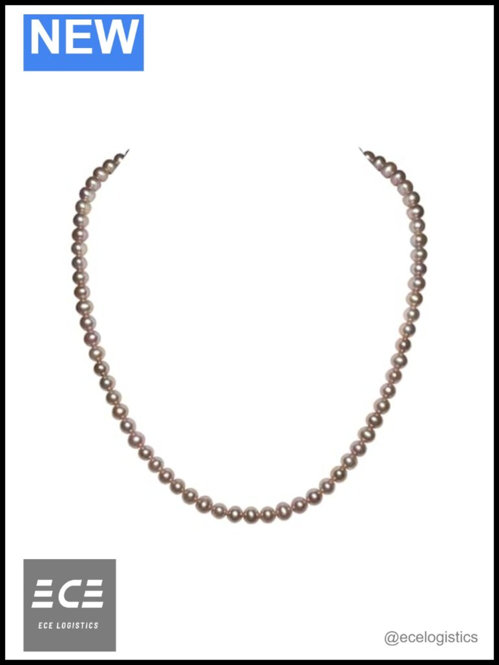 Freshwater Pearl Necklace 18 Inch Sterling Silver Clasp 8mm Knotted